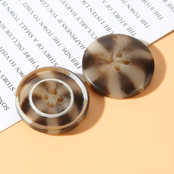 15/18/20/23/25mm Round Four Hole Resin Burnished Edge Buttons 50pcs - Image 6