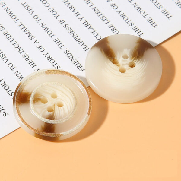 15/18/20/23/25mm Round Four Hole Resin Burnished Edge Buttons 50pcs - Image 7