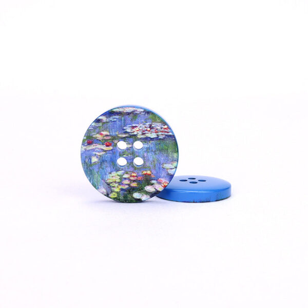 23/25/30mm Round Four Hole Resin Buttons with Oil Painting Prints 20pcs - Image 3