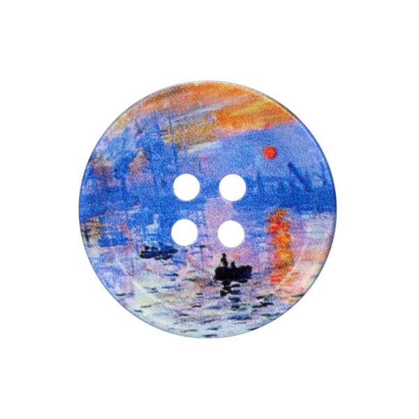 23/25/30mm Round Four Hole Resin Buttons with Oil Painting Prints 20pcs - Image 11