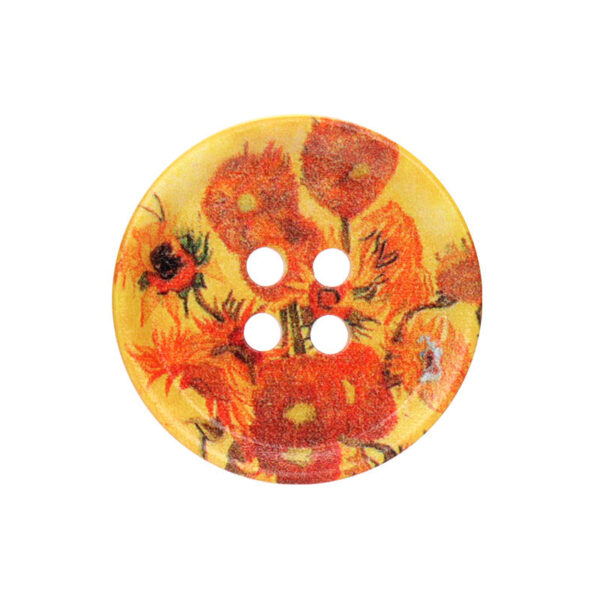 23/25/30mm Round Four Hole Resin Buttons with Oil Painting Prints 20pcs - Image 4