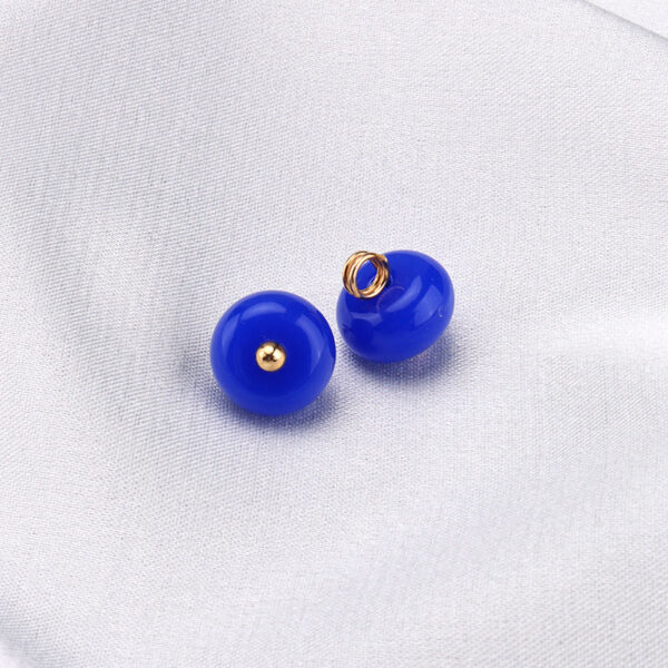 10mm Chinese Resin Buttons Grass Green Royal Blue for Stand-Collar Shirts 30 Pack - Image 3