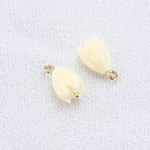 10mm Beige Resin Bead Frog Buttons Gold Studs for Chinese Cheongsam 20pcs - Image 4