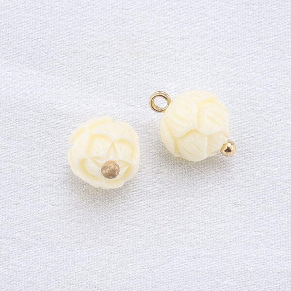 10mm Beige Resin Bead Frog Buttons Gold Studs for Chinese Cheongsam 20pcs - Image 6