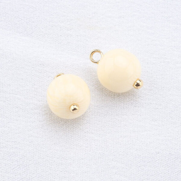 10mm Beige Resin Bead Frog Buttons Gold Studs for Chinese Cheongsam 20pcs - Image 8