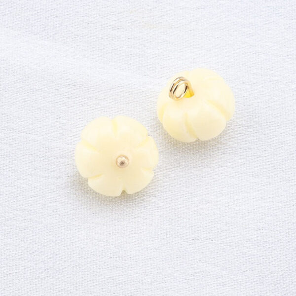 10mm Beige Resin Bead Frog Buttons Gold Studs for Chinese Cheongsam 20pcs - Image 9