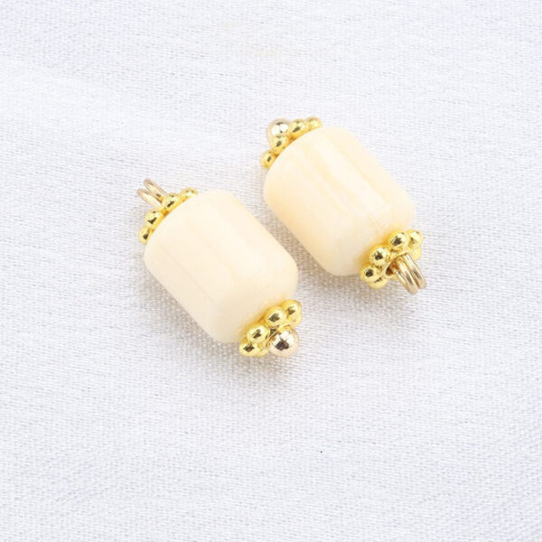 10mm Beige Resin Bead Frog Buttons Gold Studs for Chinese Cheongsam 20pcs - Image 10
