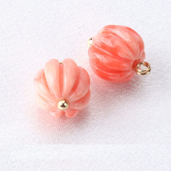 10mm Pink Flower Shaped Resin Bead Buttons with Gold Studs 12pcs - Image 6