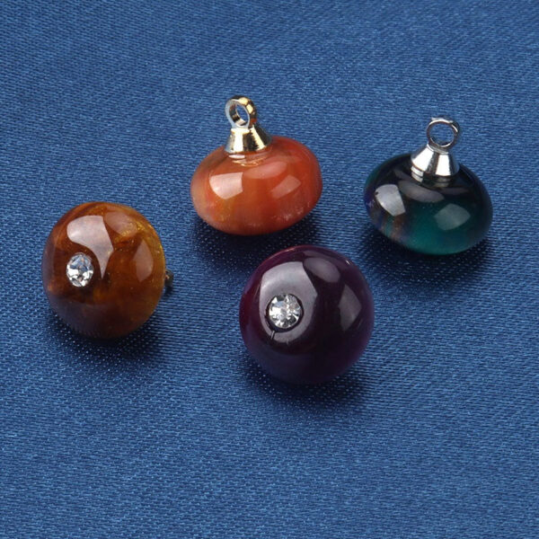10mm Resin Bead Chinese Style Frog Buttons with Diamond 20pcs - Image 2