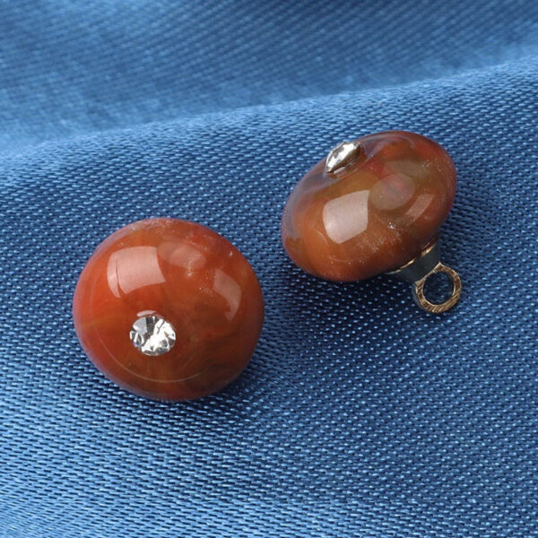 10mm Resin Bead Chinese Style Frog Buttons with Diamond 20pcs - Image 3