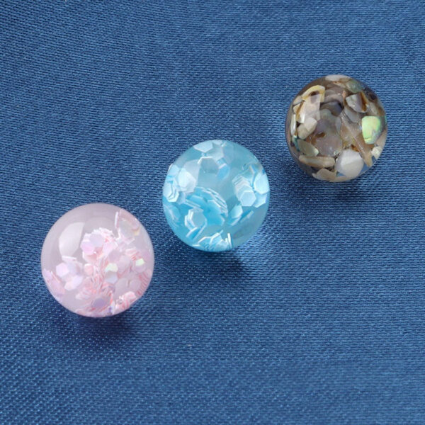 10mm Pink Turquoise Black Resin Ball High Shank Buttons for Shirts 20pcs - Image 2