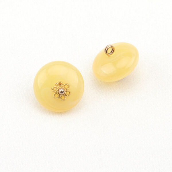 15mm Golden Studded Resin Floral Base Buttons for Chinese Hanfu 15 Pack - Image 4