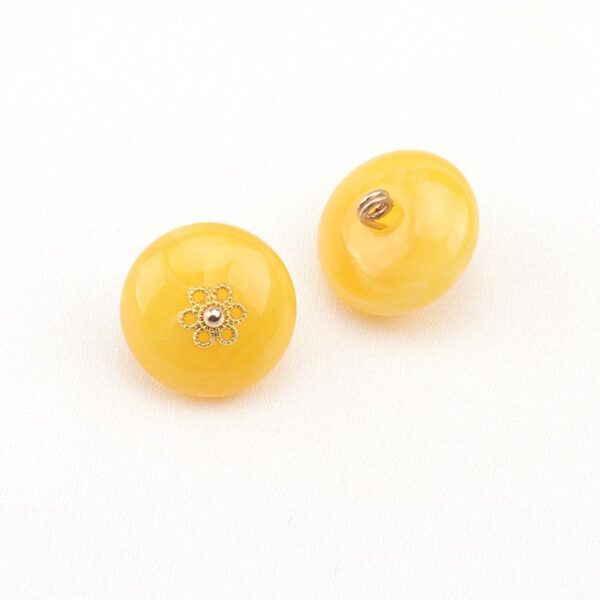 15mm Golden Studded Resin Floral Base Buttons for Chinese Hanfu 15 Pack - Image 5