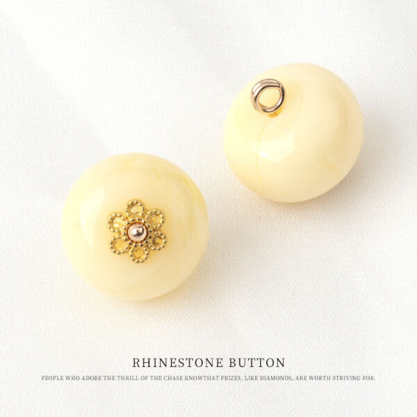13mm Yellow Resin Chinese Bead Frog Buttons with Floral Base 20 Pack - Image 4
