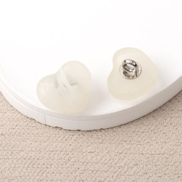 White Black Brown Resin Heart Flower Square Shape Shank Buttons 40 Pack - Image 8