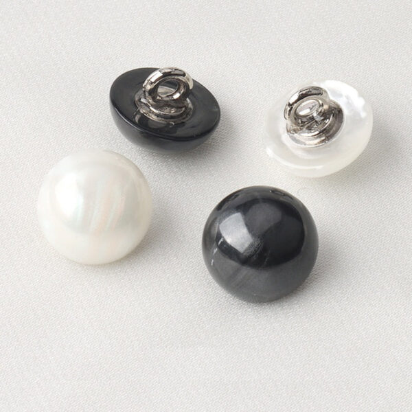 Mushroom White Black Resin Shirt Buttons with Metal Shank 36 Pack(3 Colors) - Image 2
