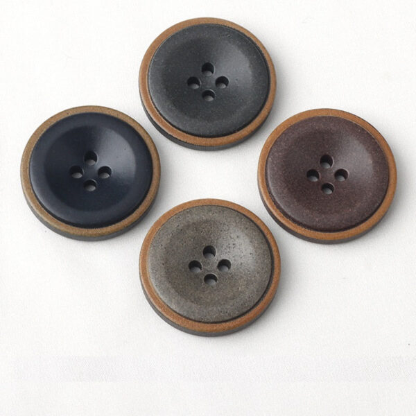 Recycled Burnt Edge Resin Four-Hole Coat Button 30 Pack (5 Sizes) - Image 3