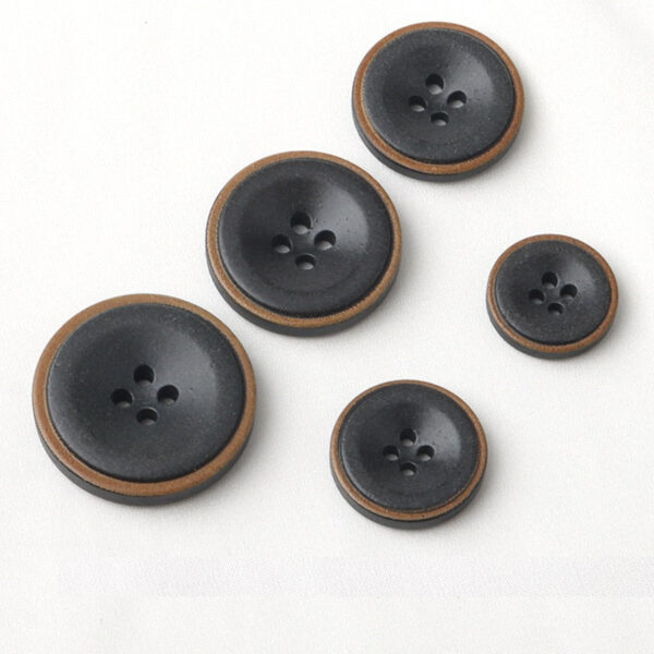 Recycled Burnt Edge Resin Four-Hole Coat Button 30 Pack (5 Sizes) - Image 2