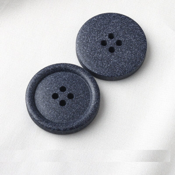15-25mm Round Beige Blue Frosted Resin Recycled Four-Hole Buttons 30 Pack - Image 7