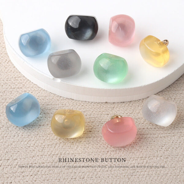 10mm Colorful Resin Pearl Luster Small Buttons with Metal Shanks 70 Pack - Image 3