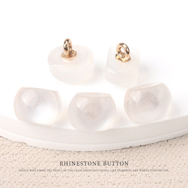 10mm Colorful Resin Pearl Luster Small Buttons with Metal Shanks 70 Pack - Image 4