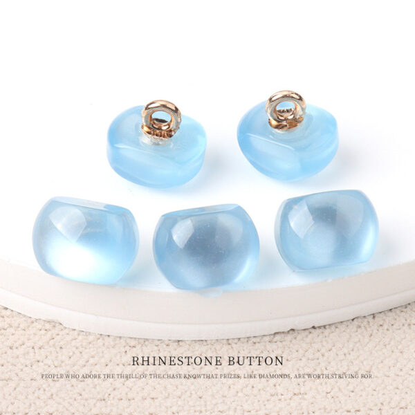 10mm Colorful Resin Pearl Luster Small Buttons with Metal Shanks 70 Pack - Image 5