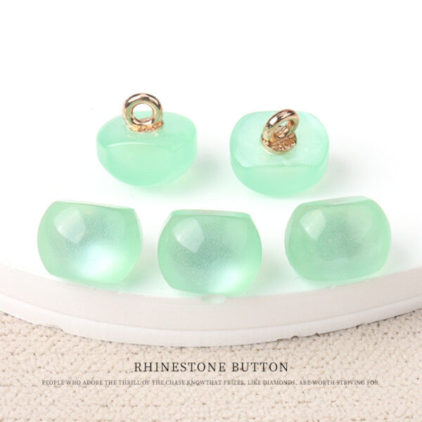 10mm Colorful Resin Pearl Luster Small Buttons with Metal Shanks 70 Pack - Image 6
