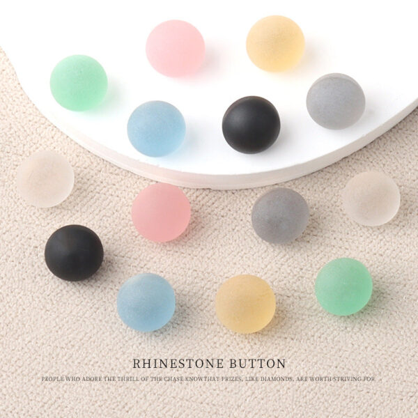 10mm 7 Color Round Matte Resin Small Buttons with Metal Shank 70 Pack - Image 2