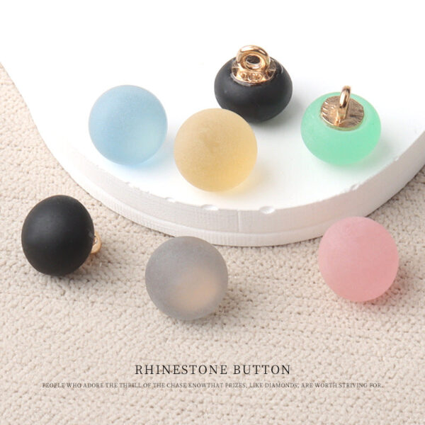 10mm 7 Color Round Matte Resin Small Buttons with Metal Shank 70 Pack - Image 3