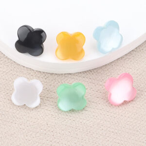 9.5mm Flower Shaped Resin Shank Buttons for Children's Sweaters 60 Pack 