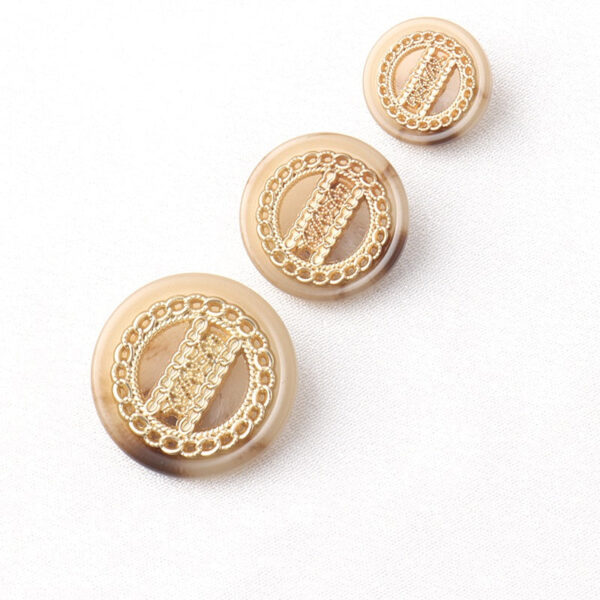 16/21/25mm Metal Resin Double Tone Round Shank Buttons 15 Pack - Image 2