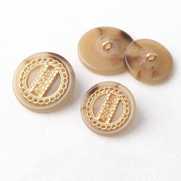 16/21/25mm Metal Resin Double Tone Round Shank Buttons 15 Pack - Image 3