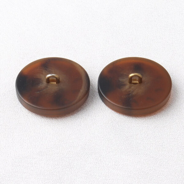 17.5/22.5/25mm Coffee Colored Shank Resin Metal Combined Buttons 15 Pack - Image 3