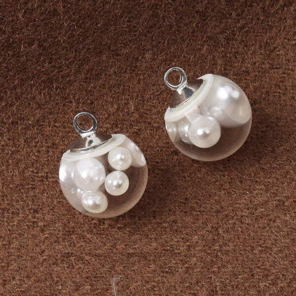 11mm White Resin Mushroom Buttons Inlaid with Pearls for Sweaters and Shirts 6pcs - Image 3