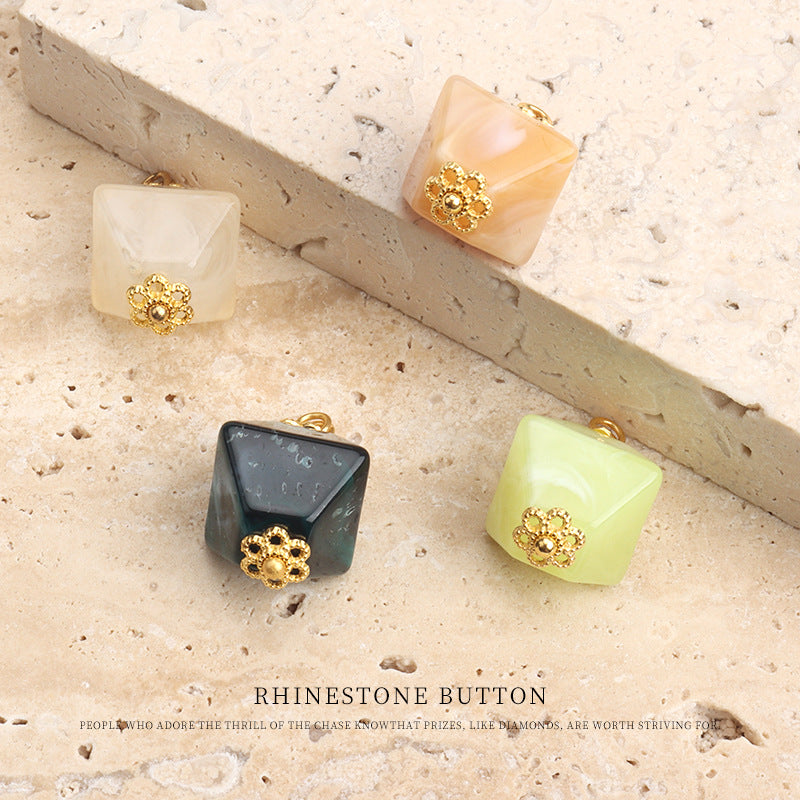 12mm Chinese Square Acrylic Buttons for Tang Suit Hanfu Qipao - Image 2