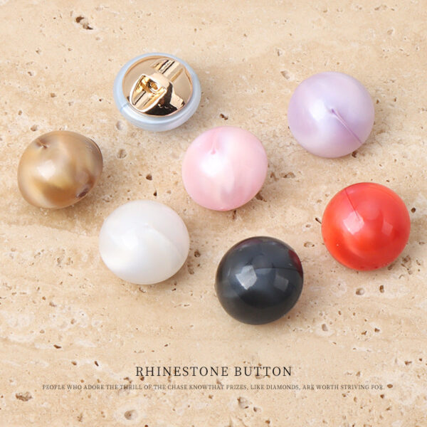 11mm Colorful Round Mushroom Acrylic Button with Metal Shank 28 Pack - Image 2