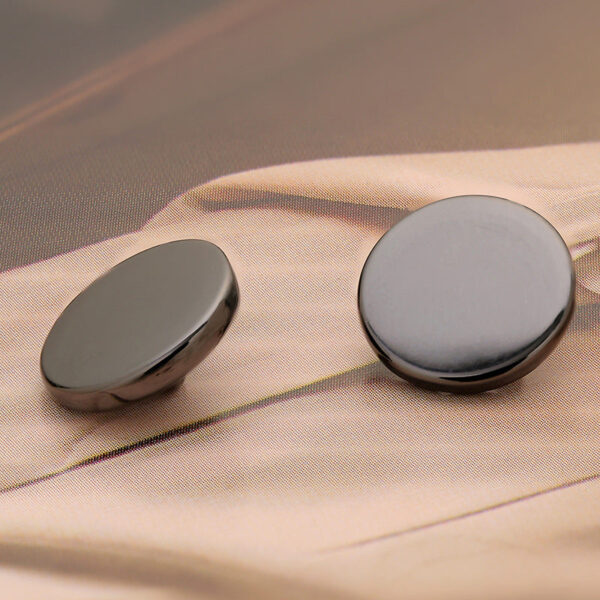 10mm Black Metal Flat Exquisite Round Shirt Button 12pcs - Image 3