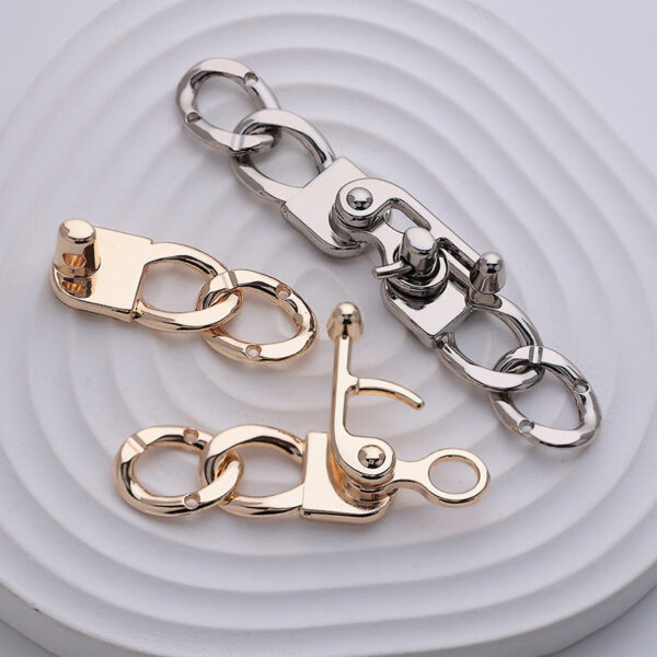 Trendy Chain-Shaped Rotating Metal Lock Buckle Hook 2pcs - Image 2