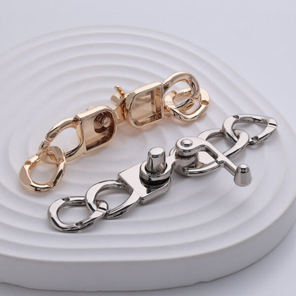 Trendy Chain-Shaped Rotating Metal Lock Buckle Hook 2pcs - Image 3