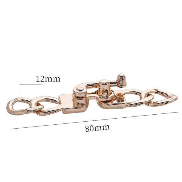 Trendy Chain-Shaped Rotating Metal Lock Buckle Hook 2pcs - Image 4