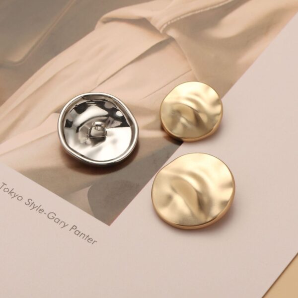 Unique Gold Silver Metallic Shank Sewing Buttons 10pcs - Image 2