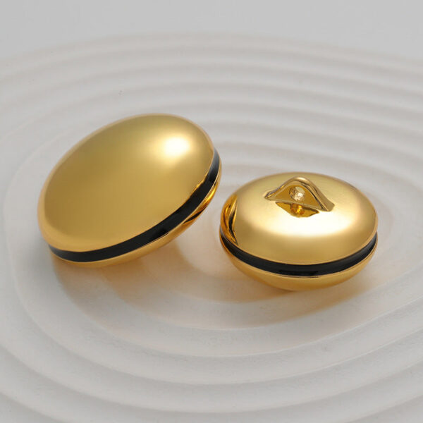 Golden Silver Hollow Painted Spherical Metal Button 5pcs - Image 3