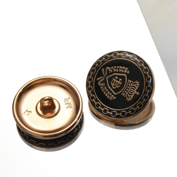 Vintage British College Style Crown Chain Pattern Alloy Jacket Buttons 10pcs - Image 2