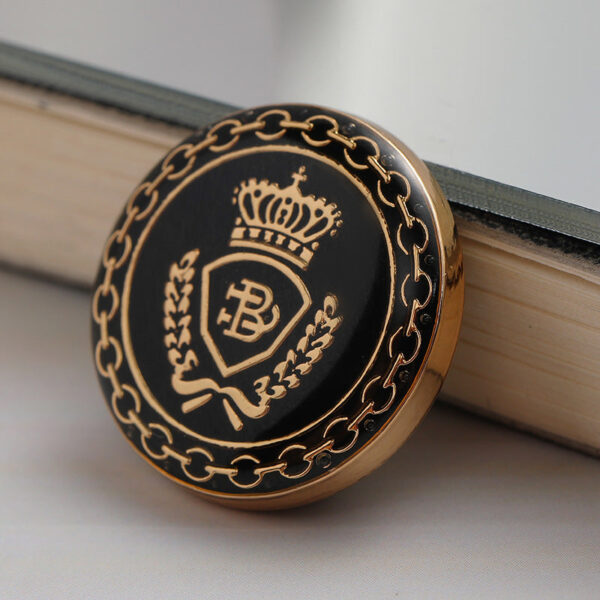 Vintage British College Style Crown Chain Pattern Alloy Jacket Buttons 10pcs