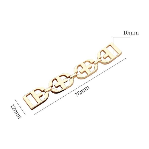 Chain Pearl Rhinestone Golden Metal Clothing Decorative Buckle 2pcs - Image 4