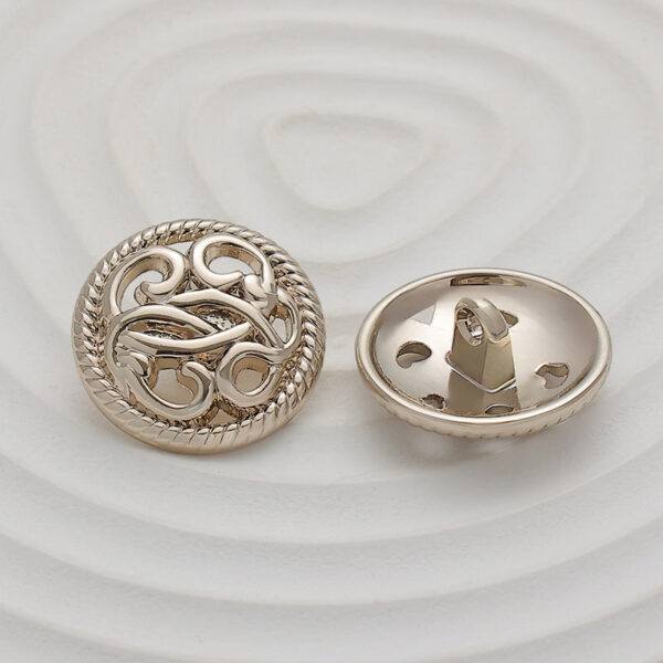 18-23mm Fashion Hollow Winding Flower Metal Button 10pcs - Image 2