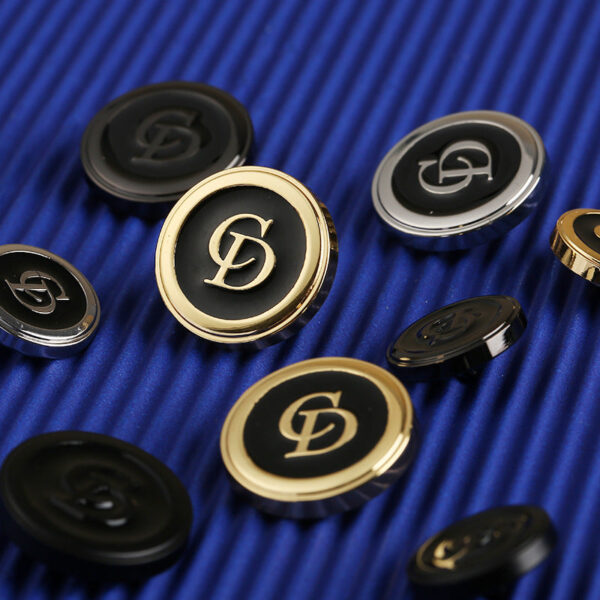 British Retro Round Letter CD Zinc Alloy Clothing Button 10pcs - Image 5