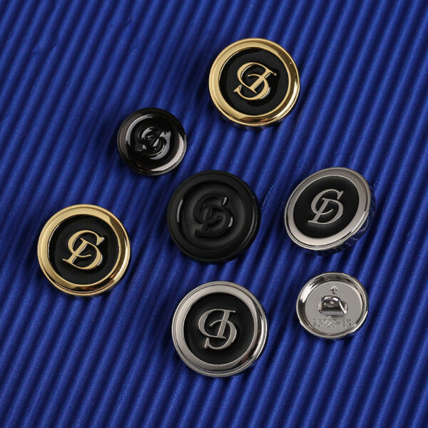 British Retro Round Letter CD Zinc Alloy Clothing Button 10pcs - Image 4