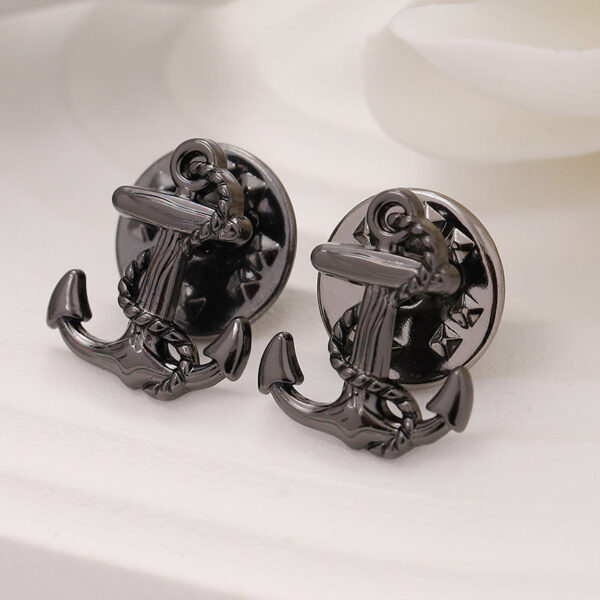 13x15mm Zinc Alloy Anchor Brooch for Men 10pcs - Image 4