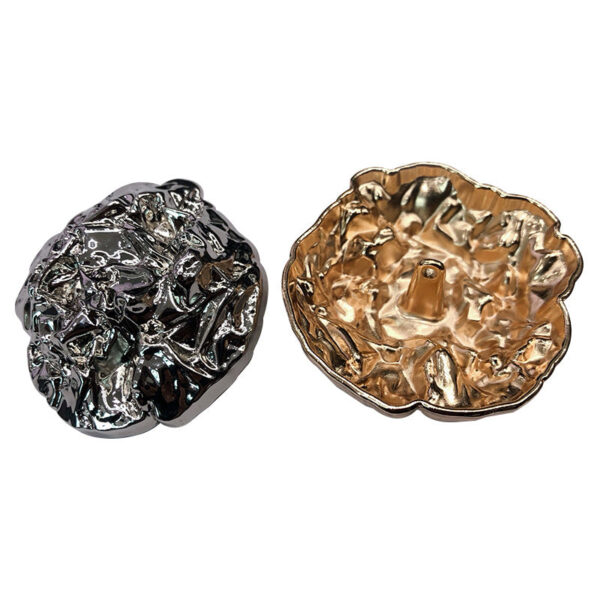 Wrinkled Stone Shaped Metal Hand-Sewn Shank Button 10pcs - Image 2